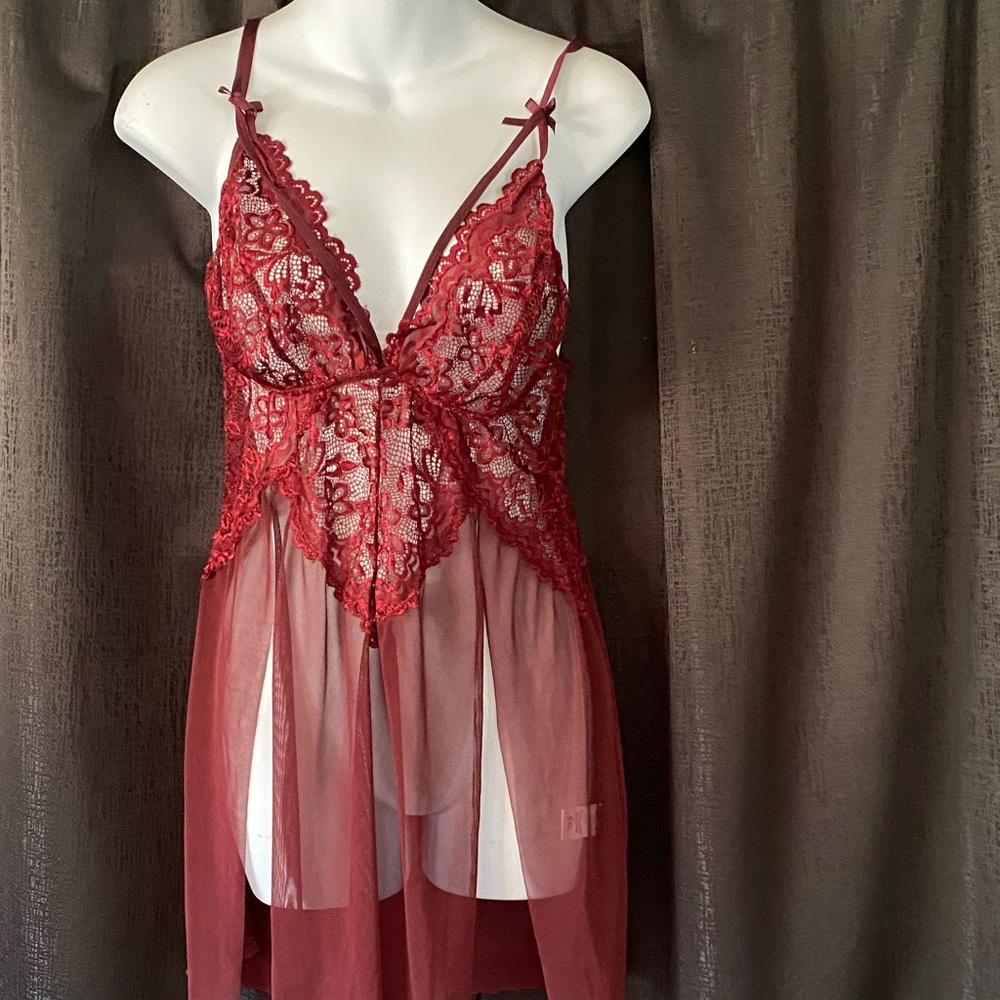 Elegant Red Lace Babydoll Lingerie size L/XL